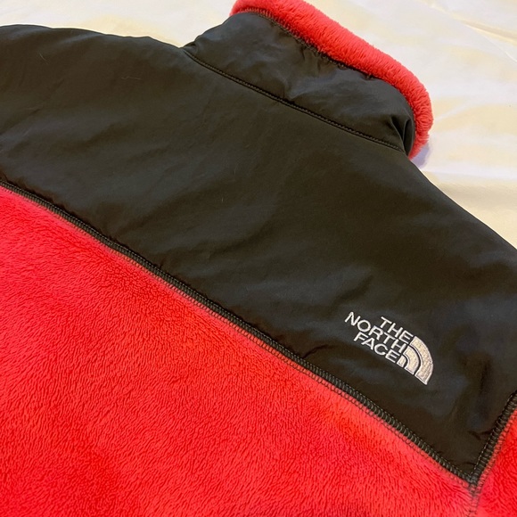 THE NORTH FACE Pink & Charcoal Black Denali Silken Fleece Zip-Up Jacket. Size M - Picture 7 of 8